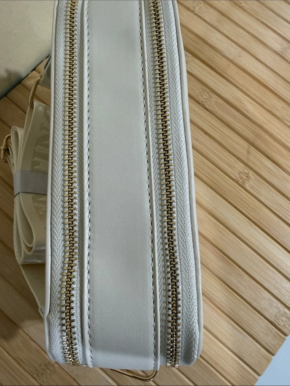 Valentino Orlandi Bone Studded Crossbody Bag Zip Closure Detachable Strap